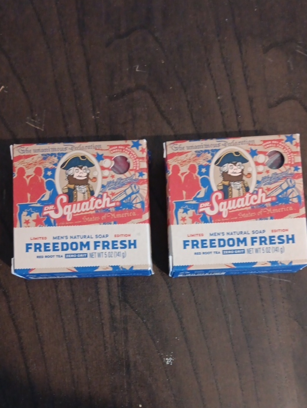 Dr. Squatch Limited Edition Mens Soap - Freedom Fresh (Red, White, Blue)×2